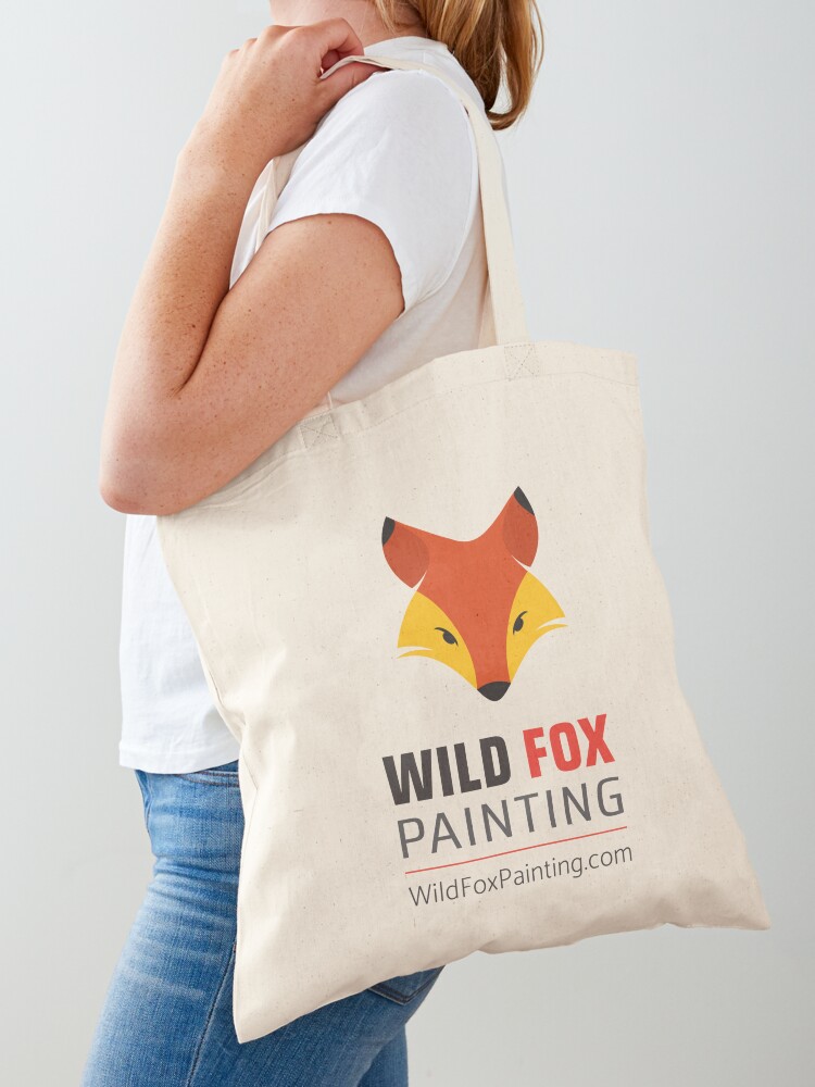 Wild Fox Painting Grocery Tote Bag